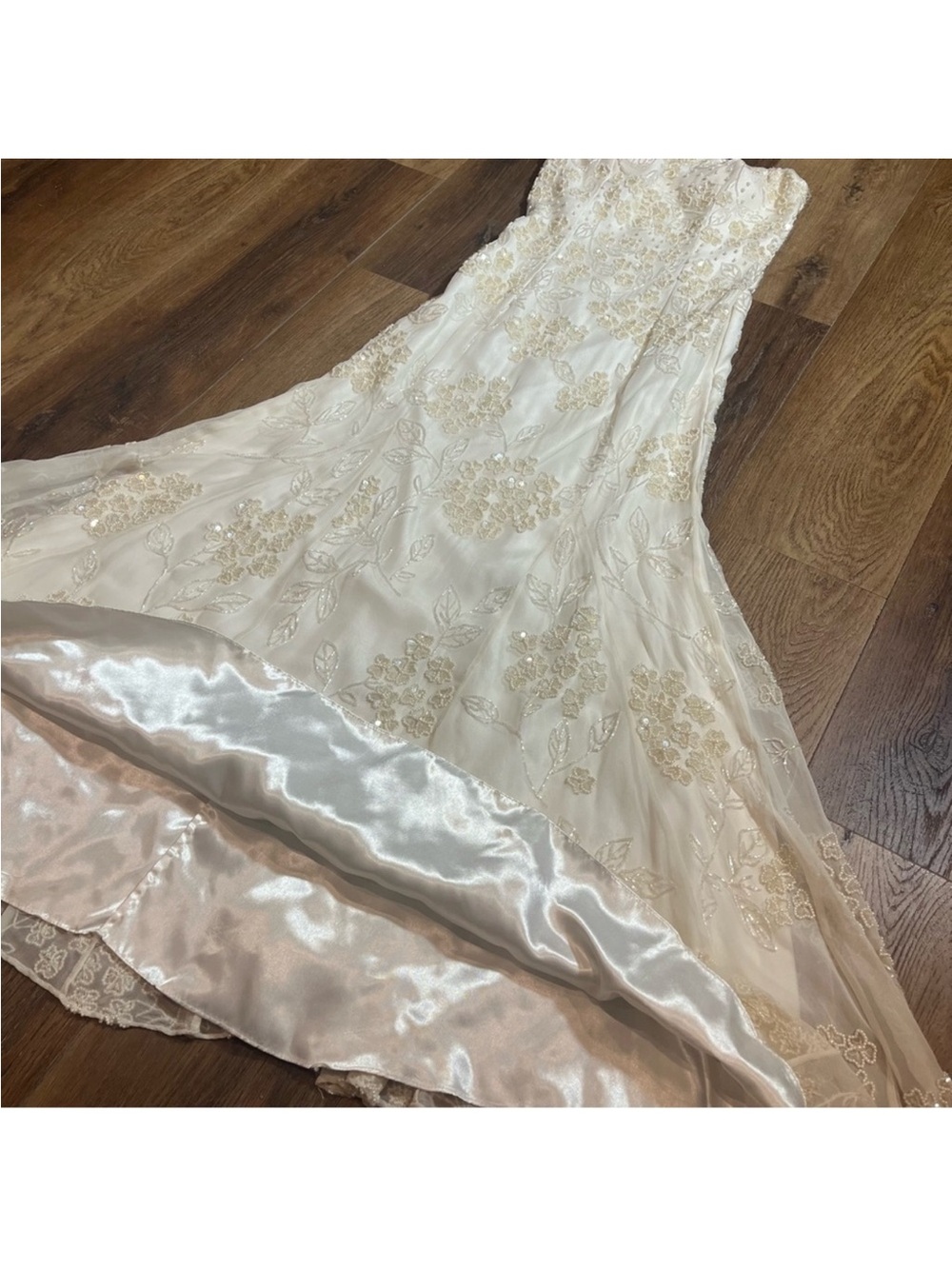 Vintage 100% Silk Beaded Dress Vintage Silk Dress Vintage Beaded Deess Wedding - Picture 14 of 16